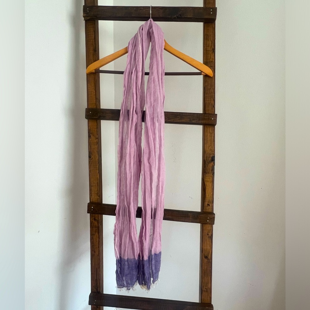 Two Tone Lilac and Purple Viscose Scarf 74” long